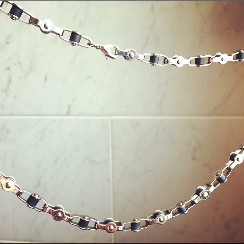 Stainless steel bicycle chain necklace